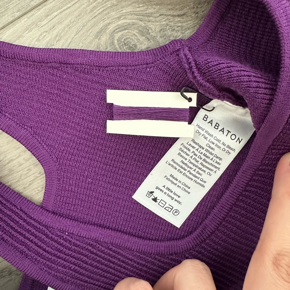 Babaton Purple Ribbed Tank Top - Picture 4 of 8